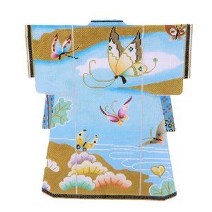 New Sophia Large Butterfly Kimono Needlepoint Canvas Hand Painted 18ct